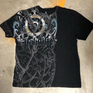 Mens Nobility Black Short Sleeve Shirt 2XL